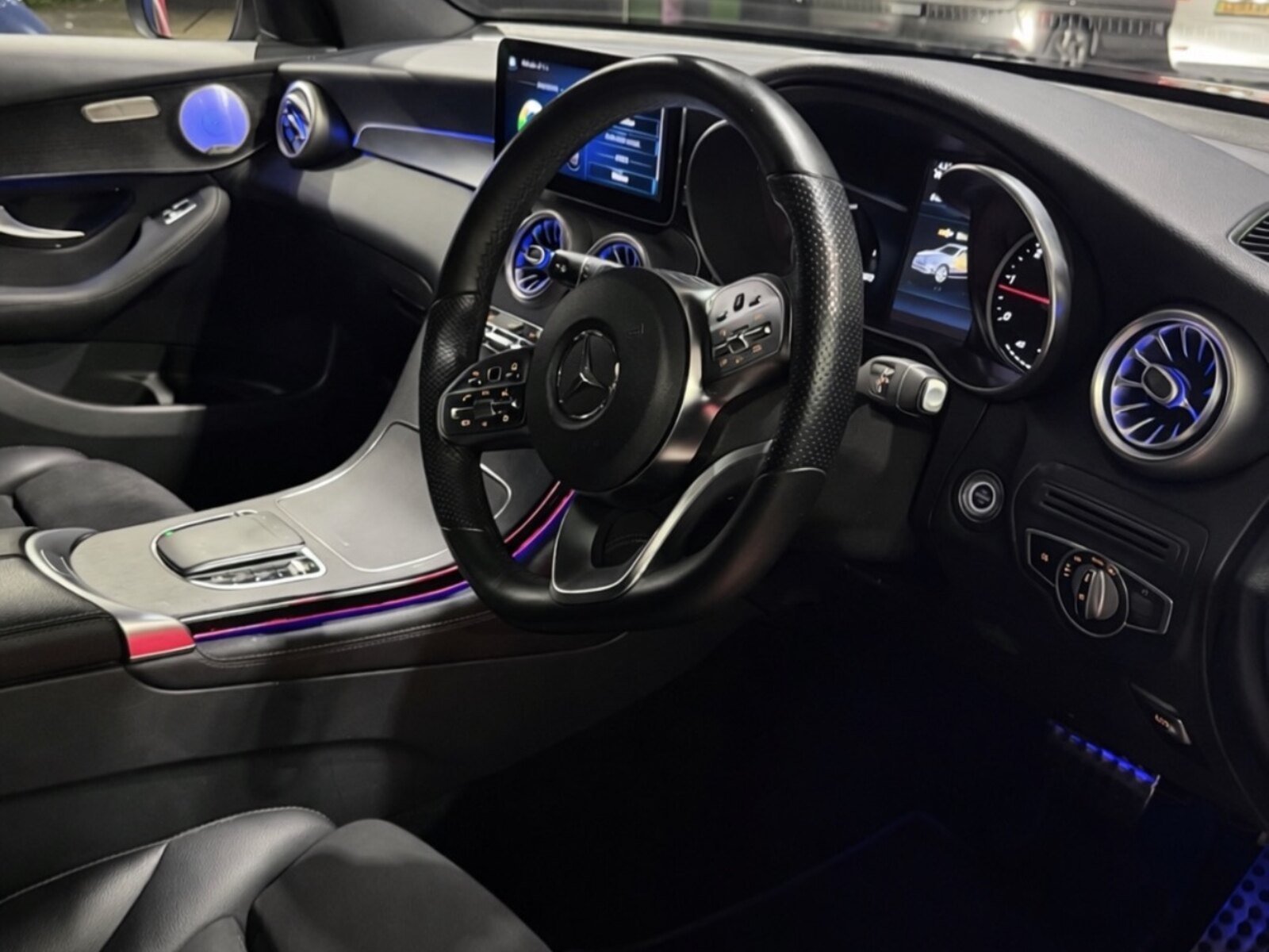 Mercedes GLC interior with ambient lighting